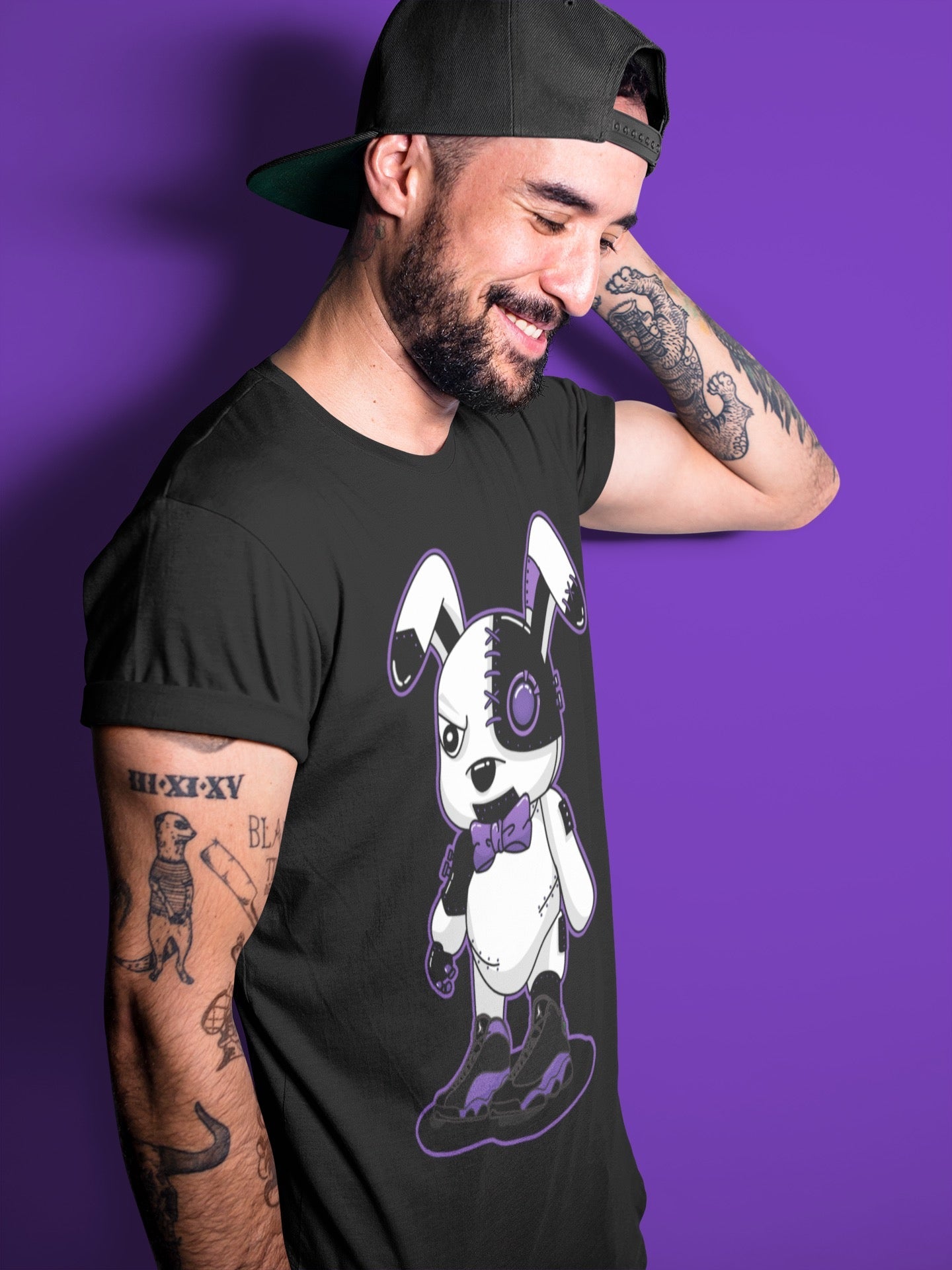 Jordan 13 Court Purple Sneaker Match Tees Cyborg Bunny Sneaker Tees Jordan 13 Court Purple Sneaker Release Tees Unisex Shirts