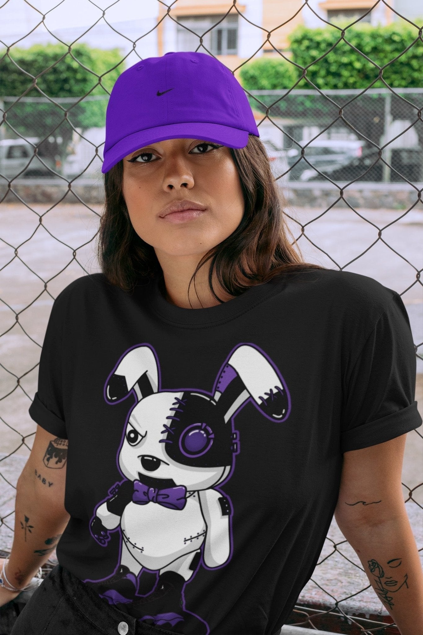 Jordan 13 Court Purple Sneaker Match Tees Cyborg Bunny Sneaker Tees Jordan 13 Court Purple Sneaker Release Tees Unisex Shirts