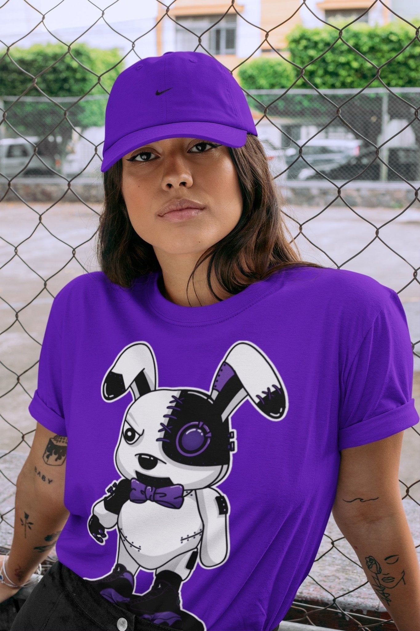 Jordan 13 Court Purple Sneaker Match Tees Cyborg Bunny Sneaker Tees Jordan 13 Court Purple Sneaker Release Tees Unisex Shirts