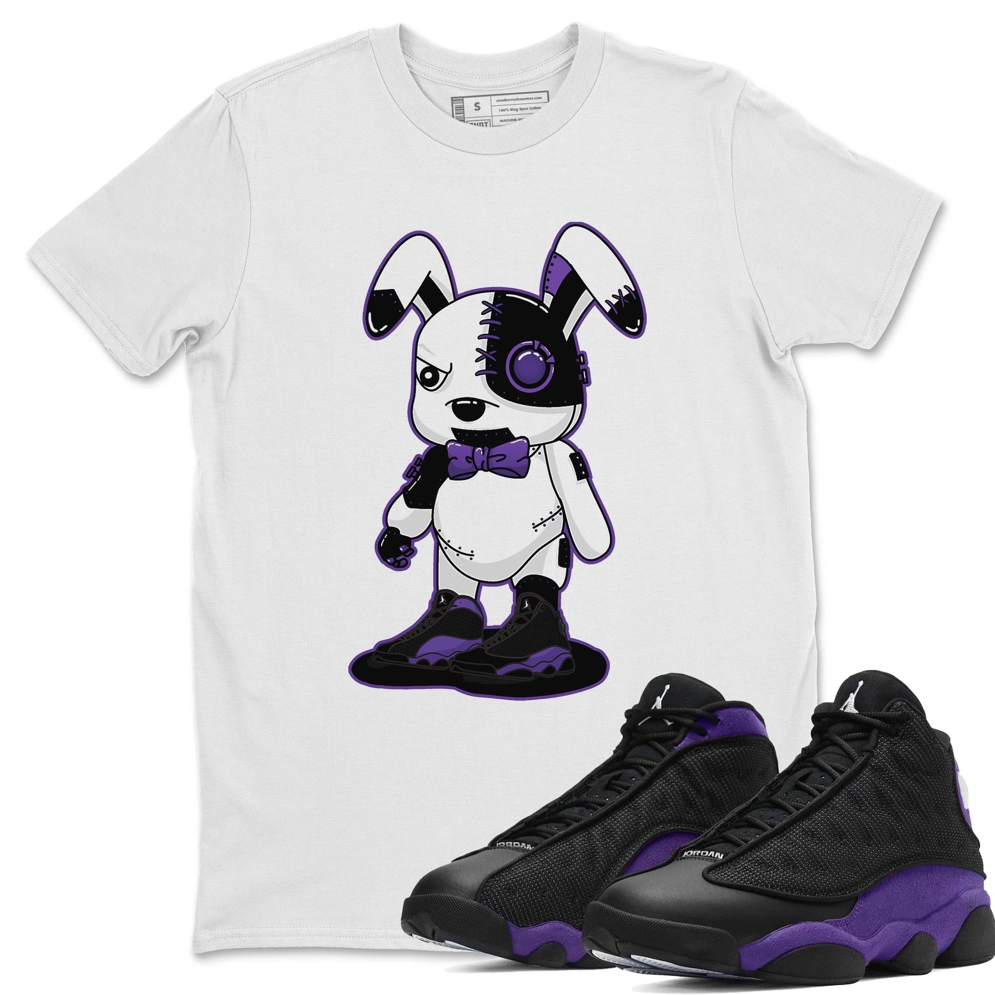 Jordan 13 Court Purple Sneaker Match Tees Cyborg Bunny Sneaker Tees Jordan 13 Court Purple Sneaker Release Tees Unisex Shirts