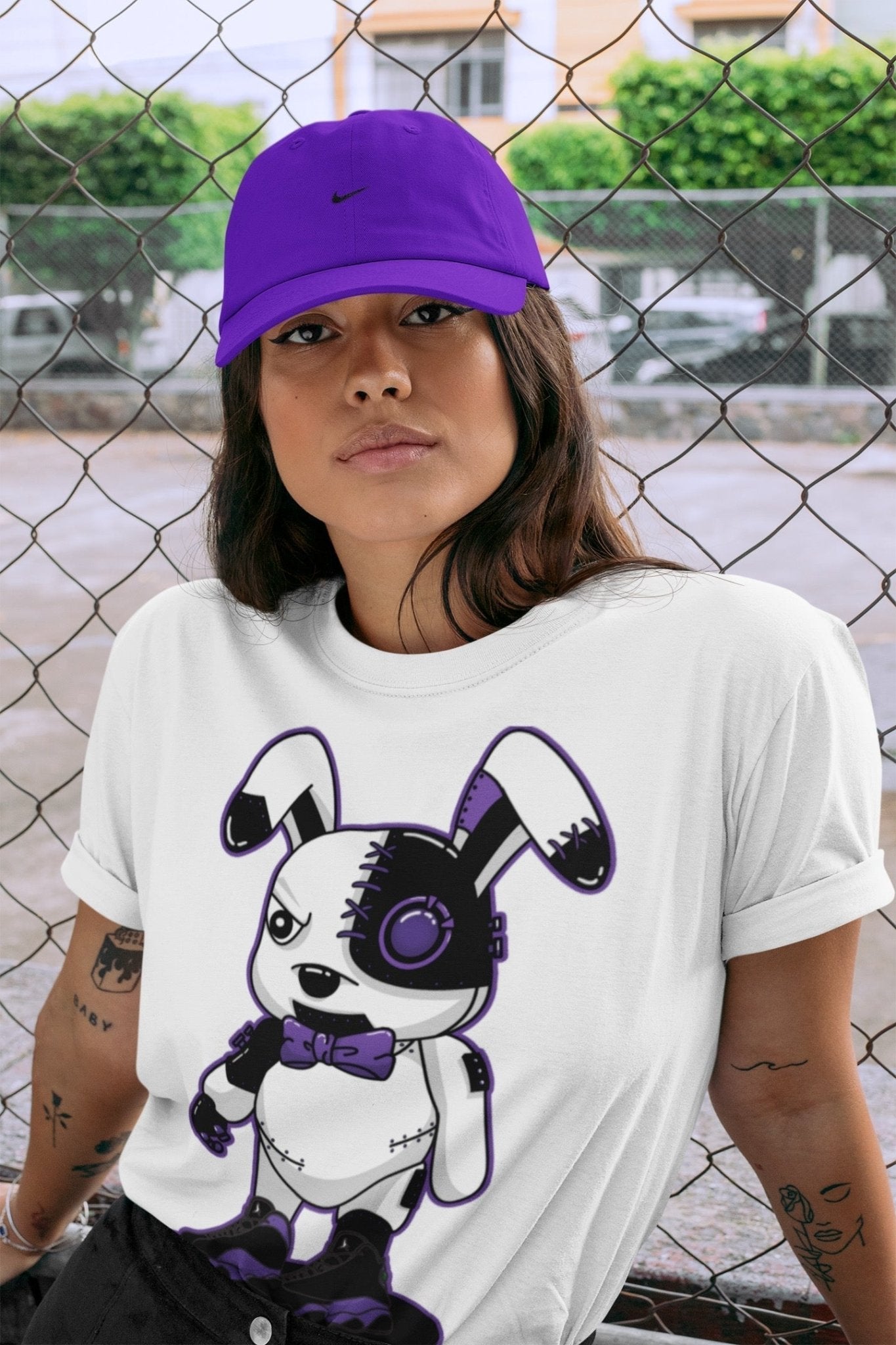 Jordan 13 Court Purple Sneaker Match Tees Cyborg Bunny Sneaker Tees Jordan 13 Court Purple Sneaker Release Tees Unisex Shirts