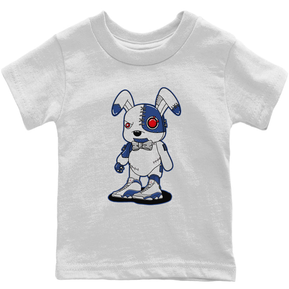 Jordan 13 French Blue Sneaker Match Tees Cyborg Bunny Sneaker Tees Jordan 13 French Blue Sneaker Release Tees Kids Shirts