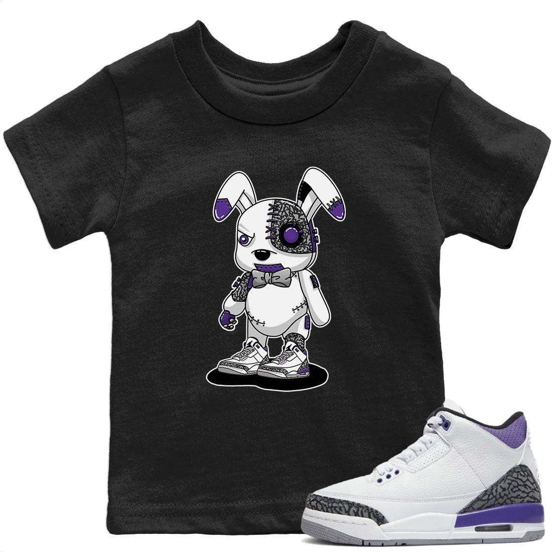 Jordan 3 Dark Iris Sneaker Match Tees Cyborg Bunny Sneaker Tees Jordan 3 Dark Iris Sneaker Release Tees Kids Shirts