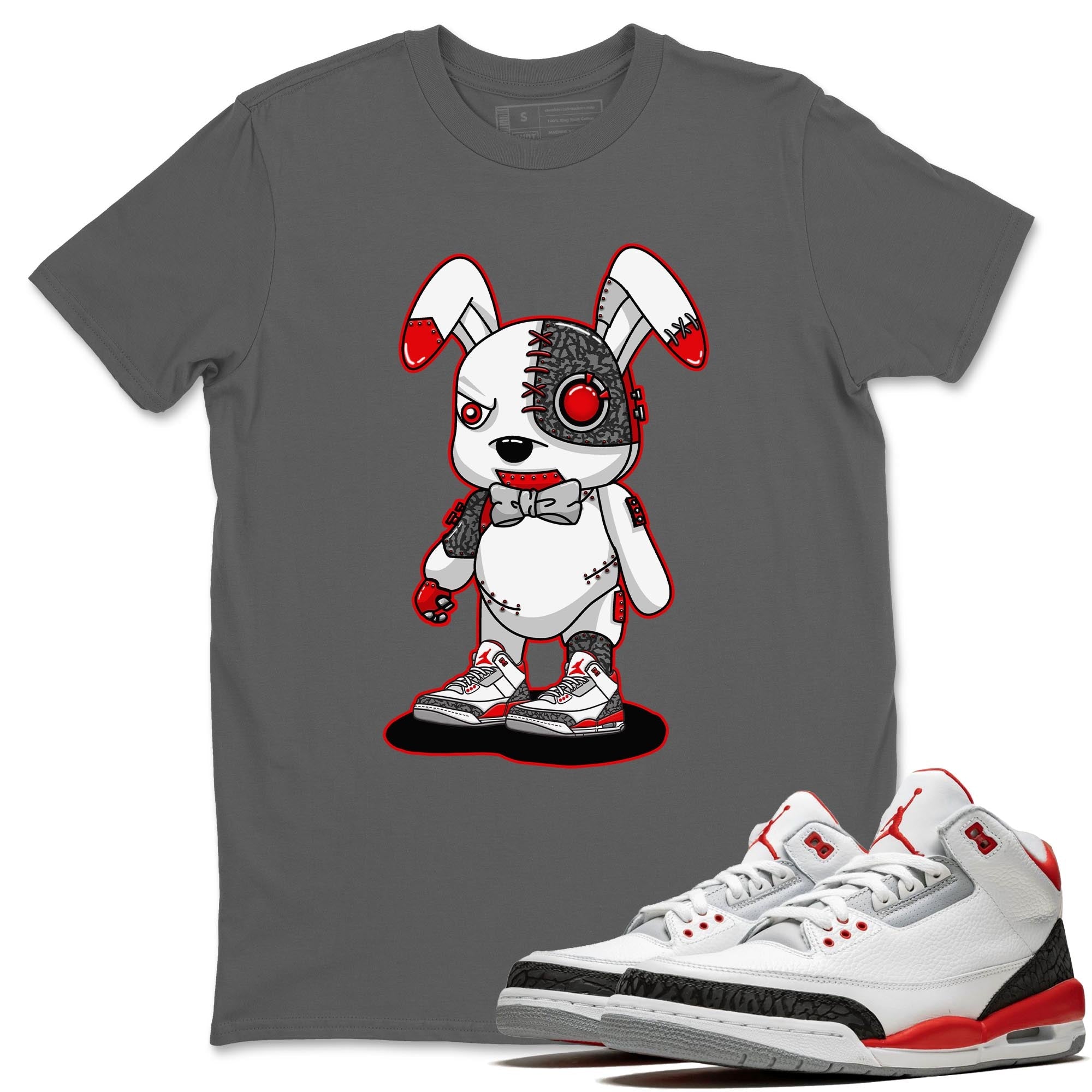 Jordan 3 Fire Red Sneaker Match Tees Cyborg Bunny Sneaker Tees Jordan 3 Fire Red Sneaker Release Tees Unisex Shirts