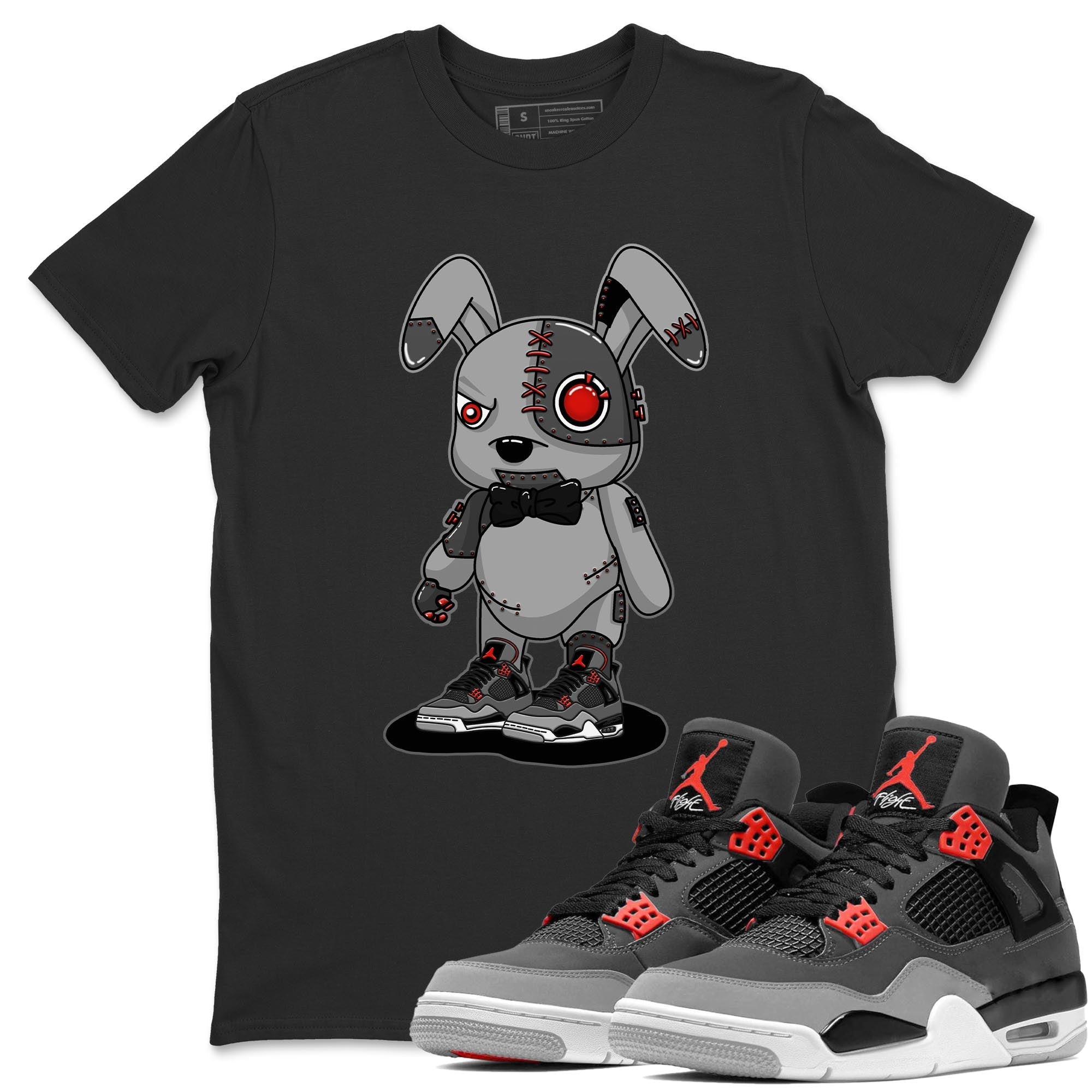 Jordan 4 Infrared Sneaker Match Tees Cyborg Bunny Sneaker Tees Jordan 4 Infrared Sneaker Release Tees Unisex Shirts