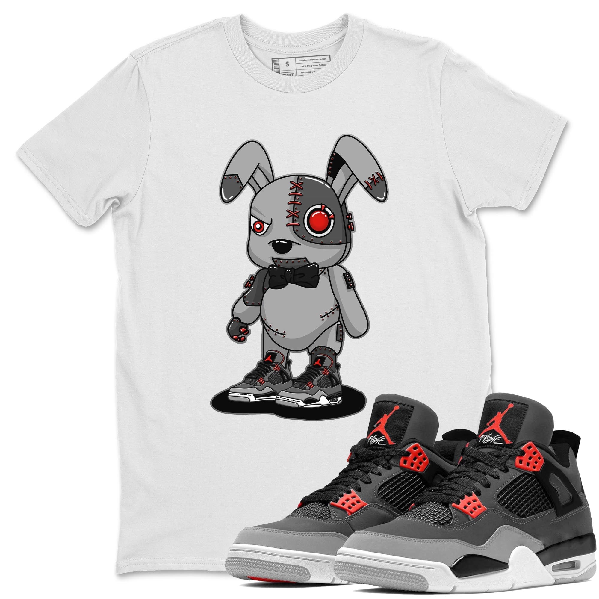 Jordan 4 Infrared Sneaker Match Tees Cyborg Bunny Sneaker Tees Jordan 4 Infrared Sneaker Release Tees Unisex Shirts