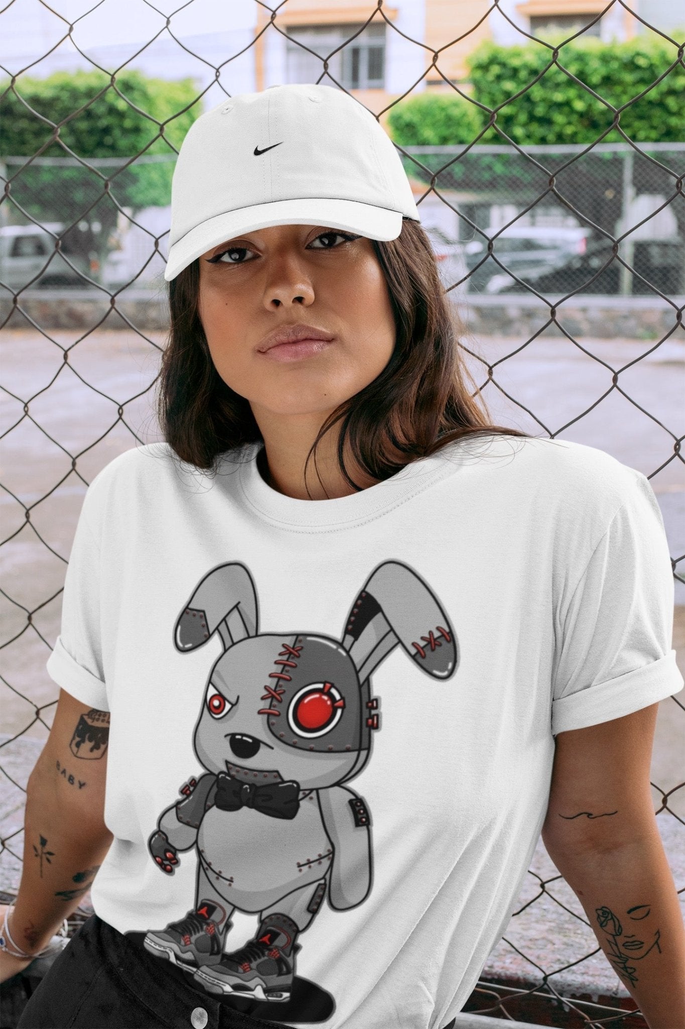 Jordan 4 Infrared Sneaker Match Tees Cyborg Bunny Sneaker Tees Jordan 4 Infrared Sneaker Release Tees Unisex Shirts