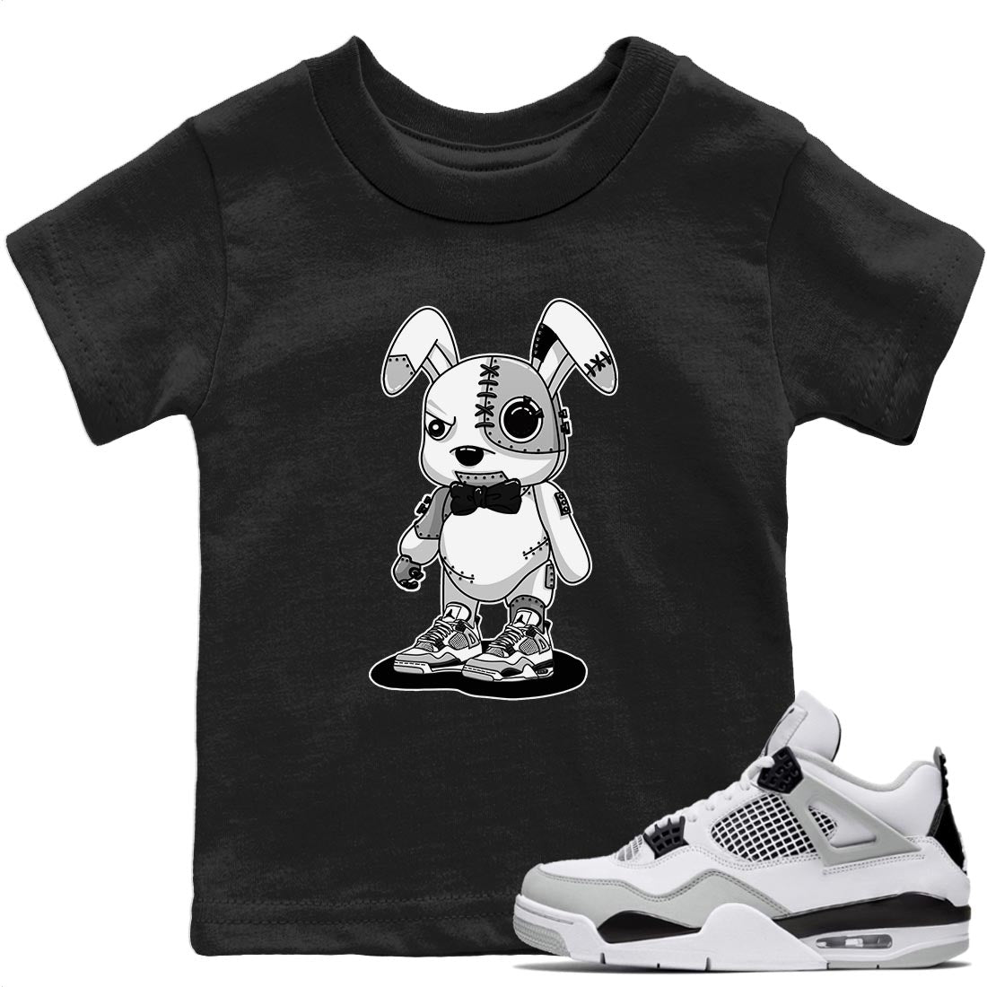 Jordan 4 Military Black Sneaker Match Tees Cyborg Bunny Sneaker Tees Jordan 4 Military Black Sneaker Release Tees Kids Shirts