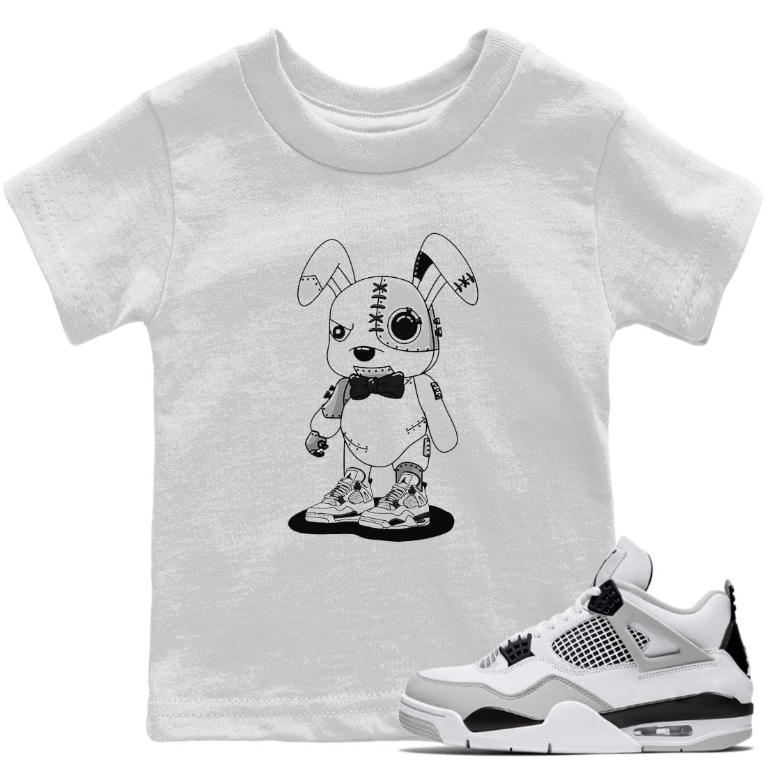 Jordan 4 Military Black Sneaker Match Tees Cyborg Bunny Sneaker Tees Jordan 4 Military Black Sneaker Release Tees Kids Shirts