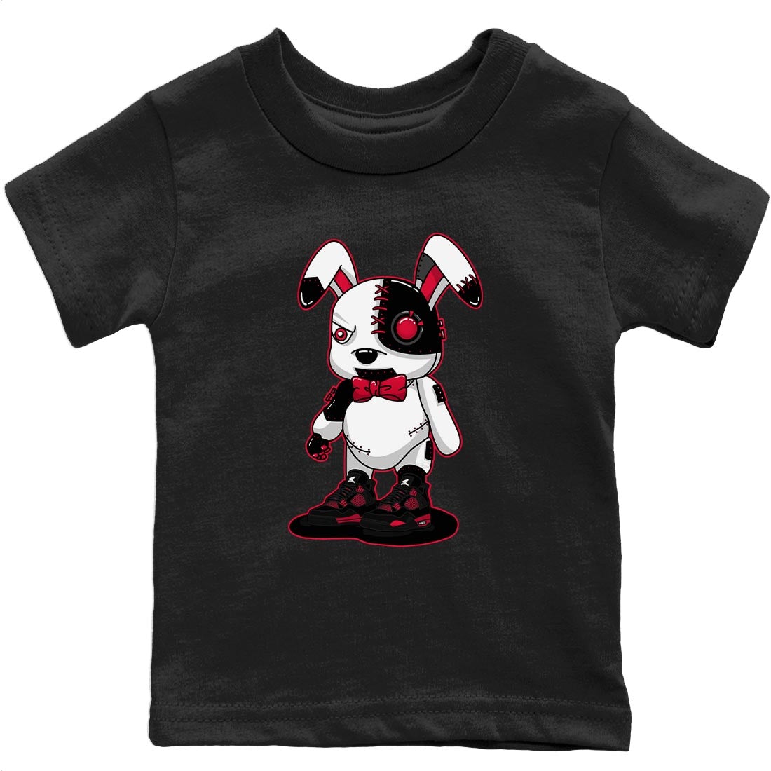 Jordan 4 Red Thunder Sneaker Match Tees Cyborg Bunny Sneaker Tees Jordan 4 Red Thunder Sneaker Release Tees Kids Shirts