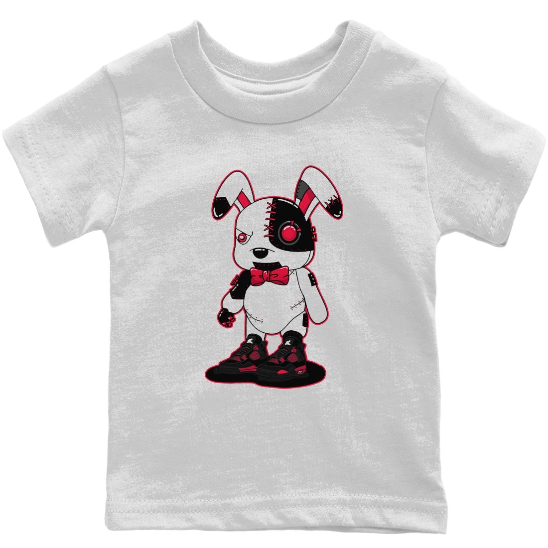 Jordan 4 Red Thunder Sneaker Match Tees Cyborg Bunny Sneaker Tees Jordan 4 Red Thunder Sneaker Release Tees Kids Shirts