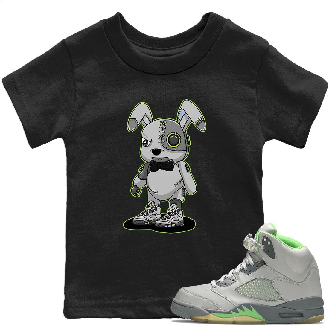 Jordan 5 Green Bean Sneaker Match Tees Cyborg Bunny Sneaker Tees Jordan 5 Green Bean Sneaker Release Tees Kids Shirts