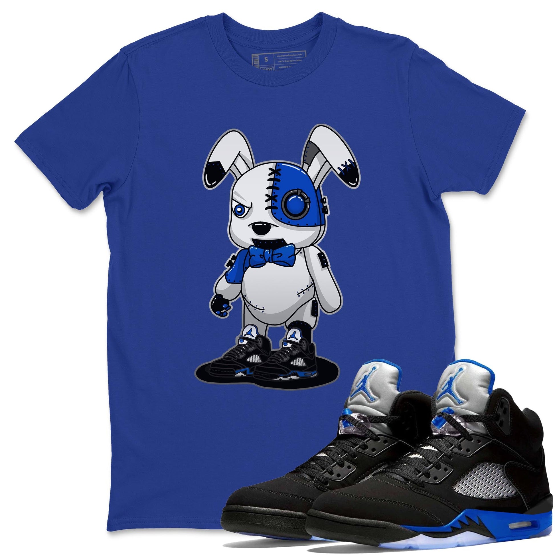 Jordan 5 Racer Blue Sneaker Match Tees Cyborg Bunny Sneaker Tees Jordan 5 Racer Blue Sneaker Release Tees Unisex Shirts