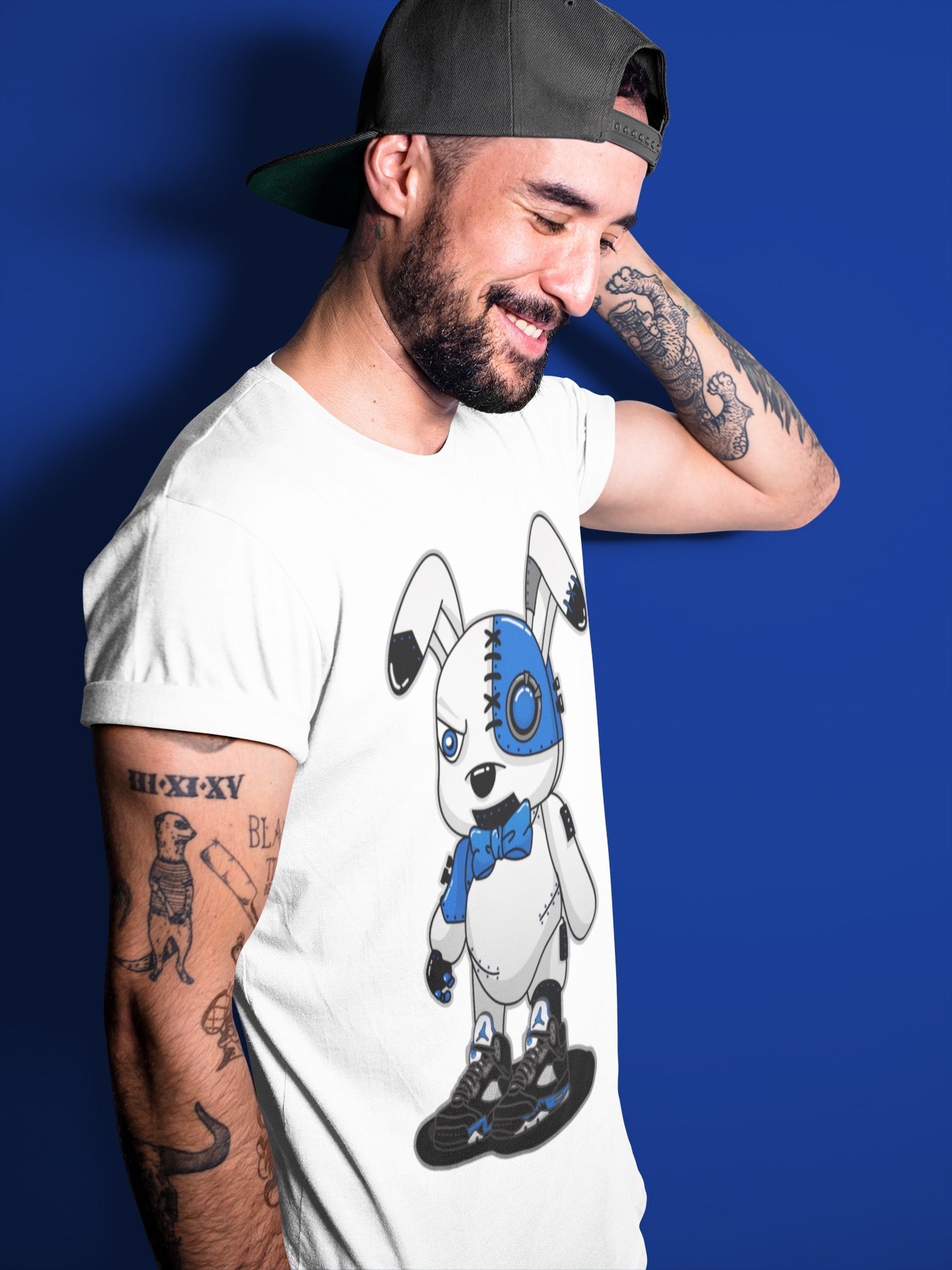 Jordan 5 Racer Blue Sneaker Match Tees Cyborg Bunny Sneaker Tees Jordan 5 Racer Blue Sneaker Release Tees Unisex Shirts