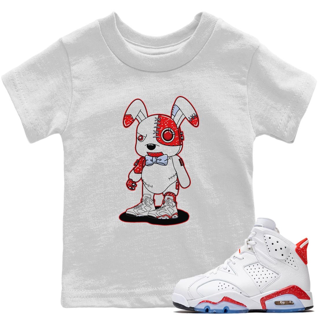 Jordan 6 Red Velvet Cookies Sneaker Match Tees Cyborg Bunny Sneaker Tees Jordan 6 Red Velvet Cookies Sneaker Release Tees Kids Shirts