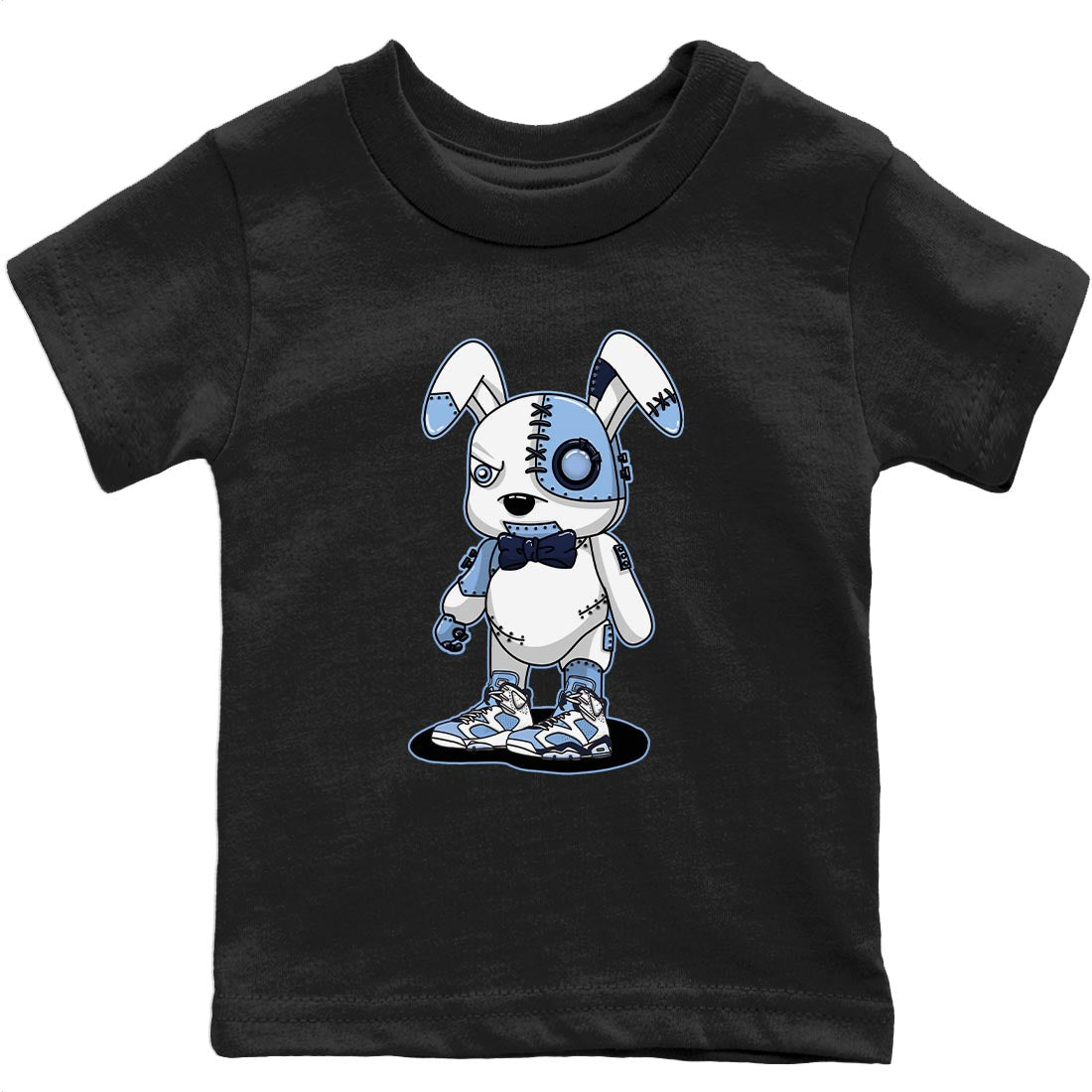 Jordan 6 UNC Sneaker Match Tees Cyborg Bunny Sneaker Tees Jordan 6 UNC Sneaker Release Tees Kids Shirts