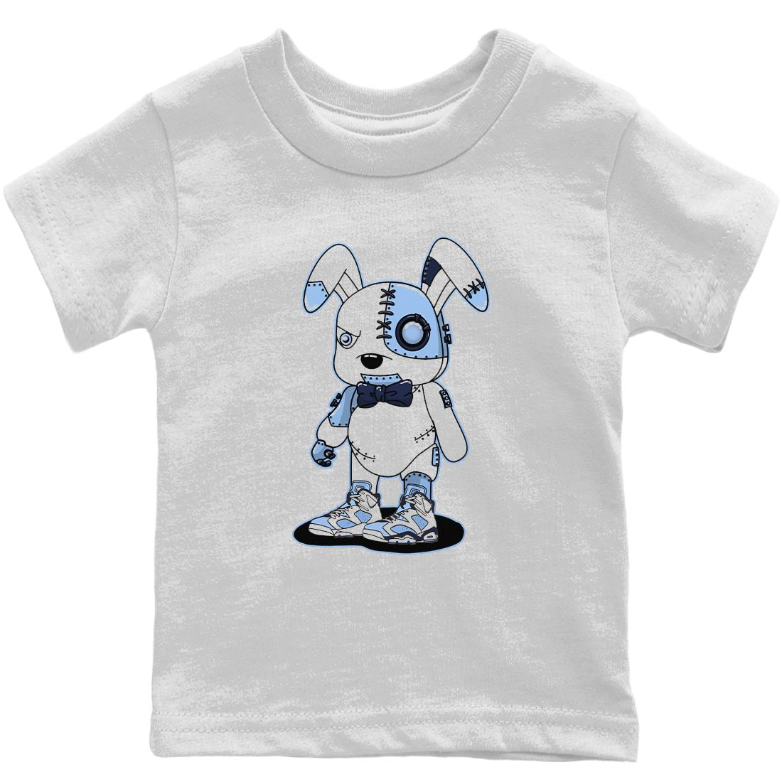 Jordan 6 UNC Sneaker Match Tees Cyborg Bunny Sneaker Tees Jordan 6 UNC Sneaker Release Tees Kids Shirts
