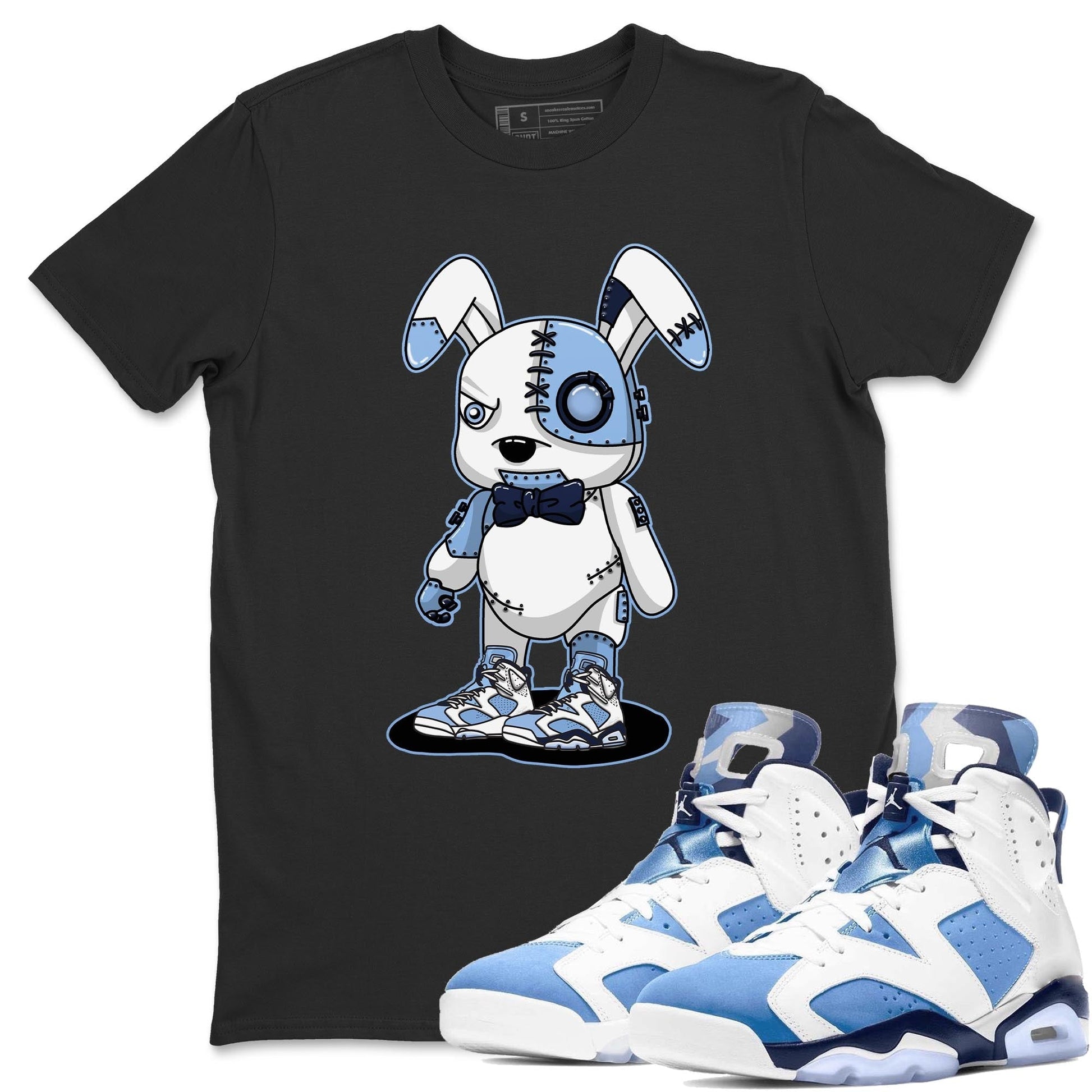 Jordan 6 UNC Sneaker Match Tees Cyborg Bunny Sneaker Tees Jordan 6 UNC Sneaker Release Tees Unisex Shirts