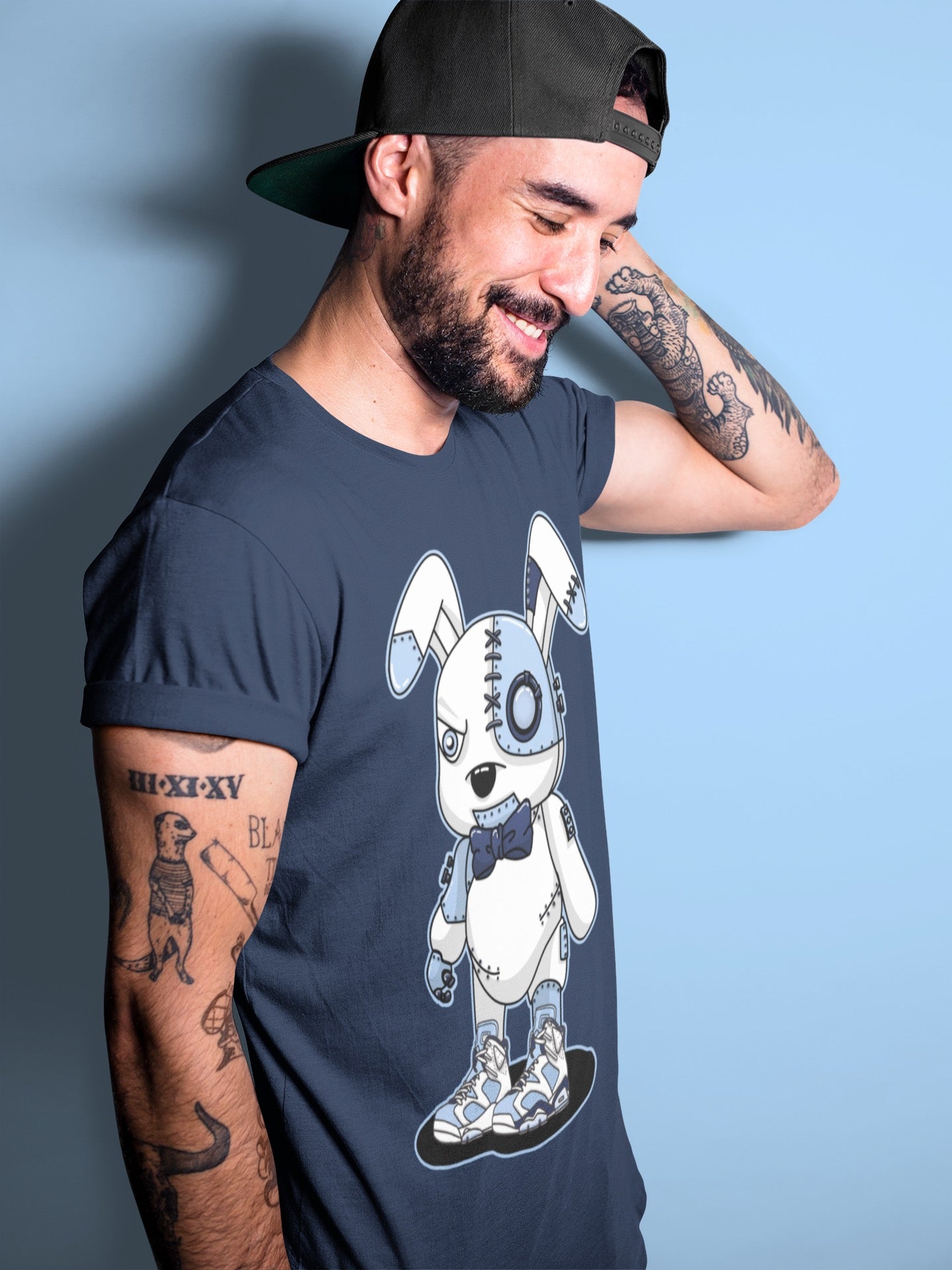 Jordan 6 UNC Sneaker Match Tees Cyborg Bunny Sneaker Tees Jordan 6 UNC Sneaker Release Tees Unisex Shirts