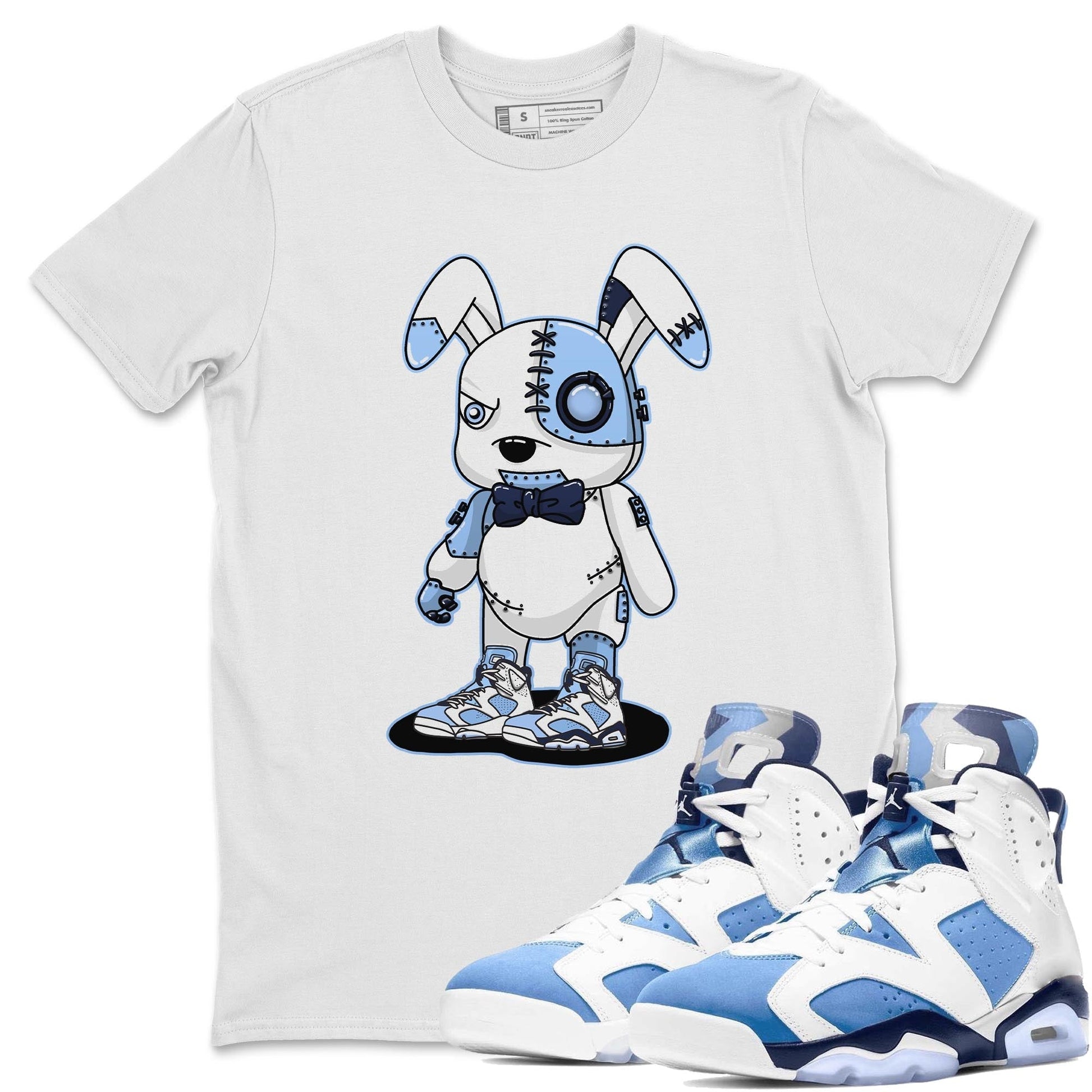 Jordan 6 UNC Sneaker Match Tees Cyborg Bunny Sneaker Tees Jordan 6 UNC Sneaker Release Tees Unisex Shirts