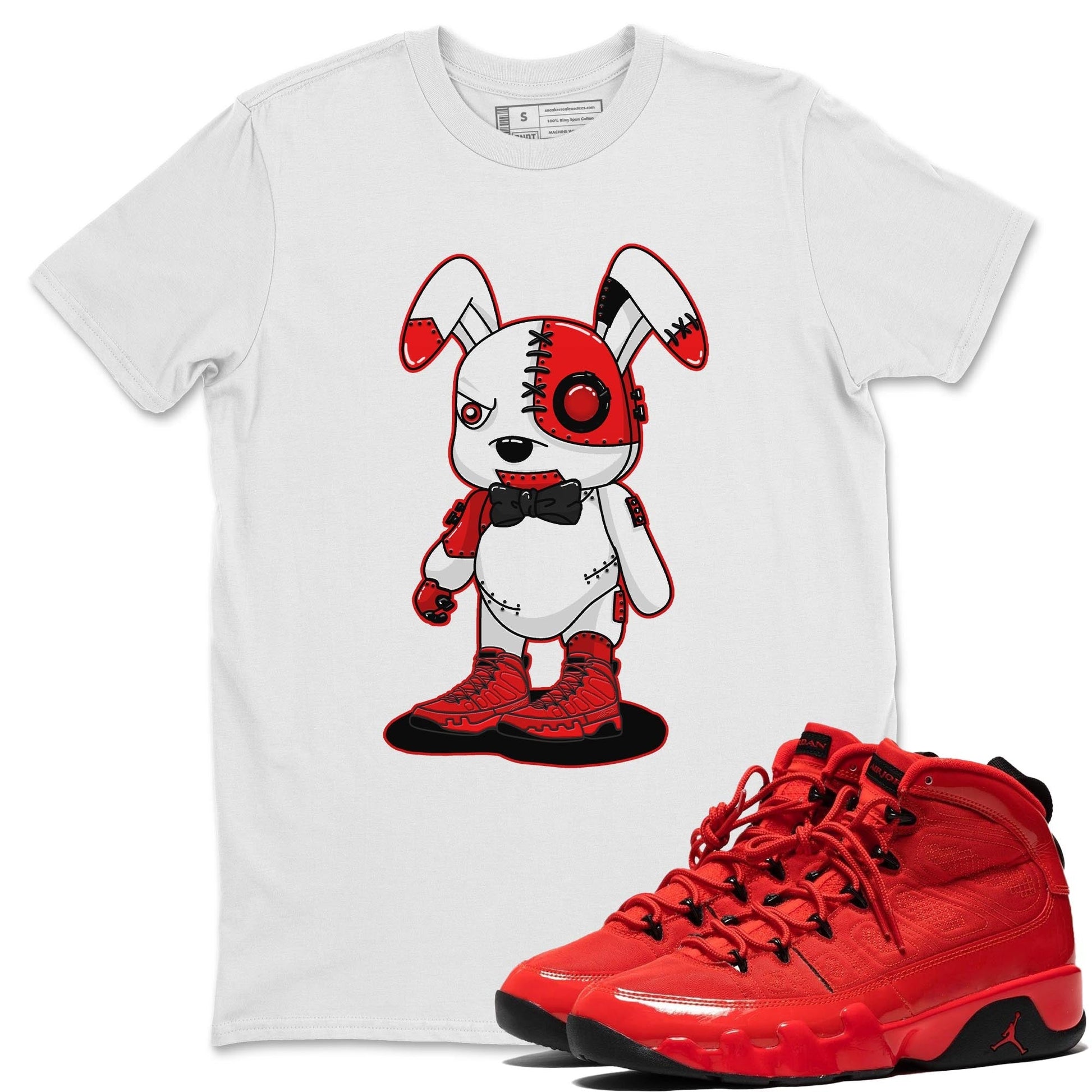 Jordan 9 Chile Red Sneaker Match Tees Cyborg Bunny Sneaker Tees Jordan 9 Chile Red Sneaker Release Tees Unisex Shirts