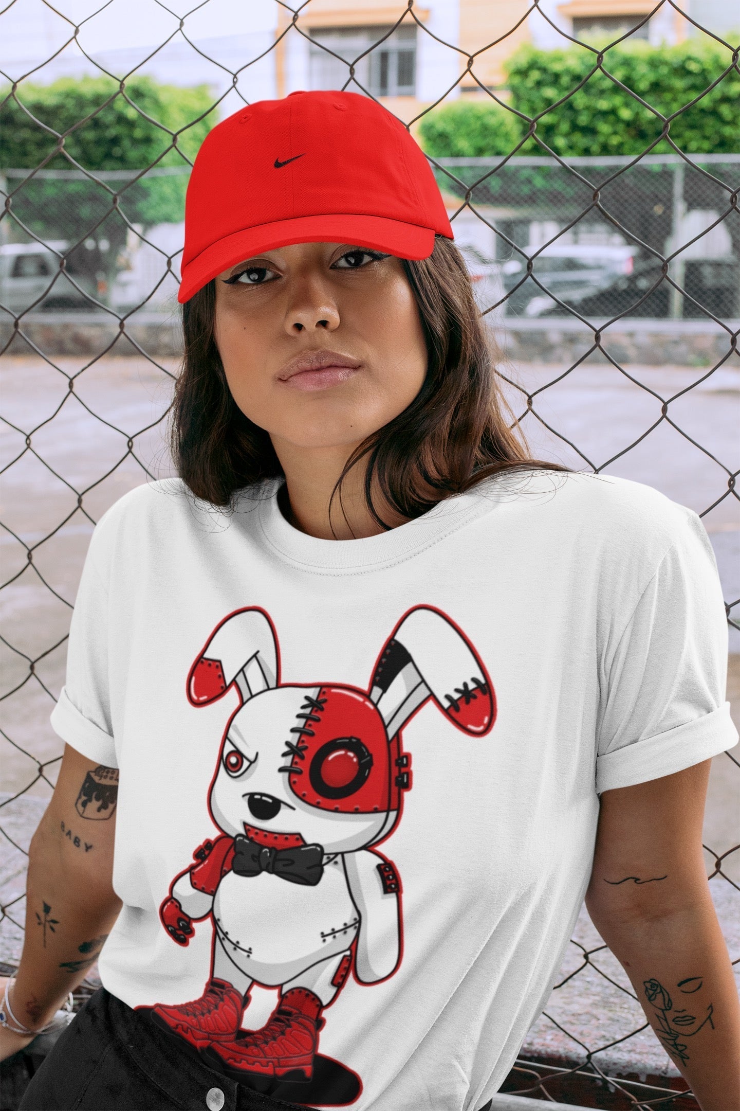 Jordan 9 Chile Red Sneaker Match Tees Cyborg Bunny Sneaker Tees Jordan 9 Chile Red Sneaker Release Tees Unisex Shirts