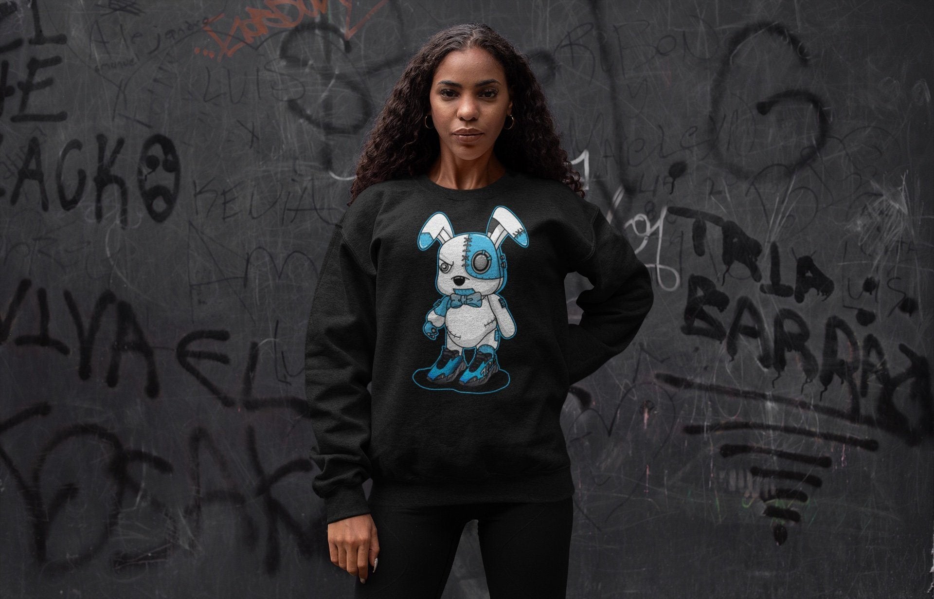 Yeezy 700 Bright Cyan Sneaker Match Tees Cyborg Bunny Sneaker Tees Yeezy 700 Bright Cyan Sneaker Release Tees Unisex Shirts