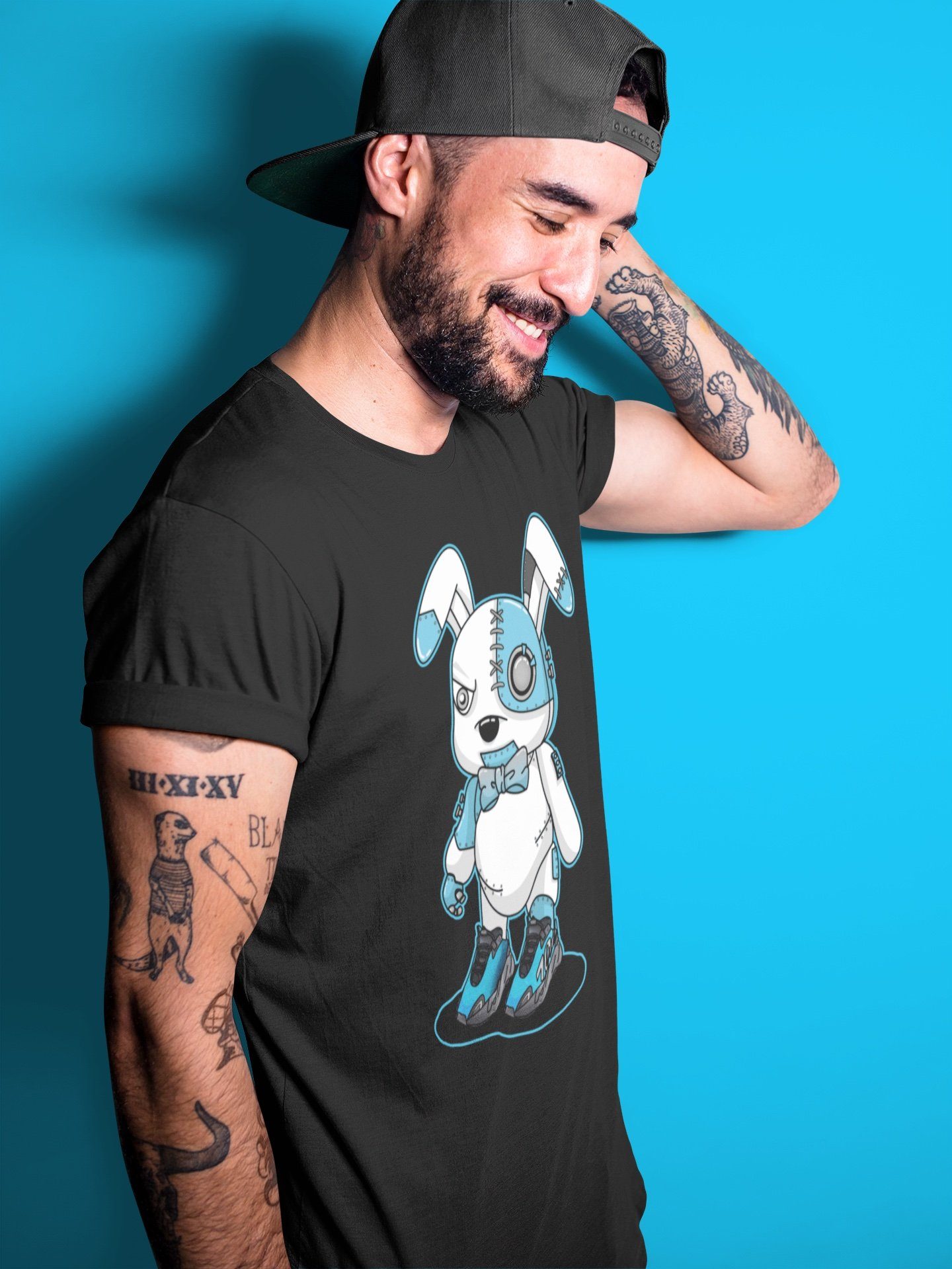 Yeezy 700 Bright Cyan Sneaker Match Tees Cyborg Bunny Sneaker Tees Yeezy 700 Bright Cyan Sneaker Release Tees Unisex Shirts