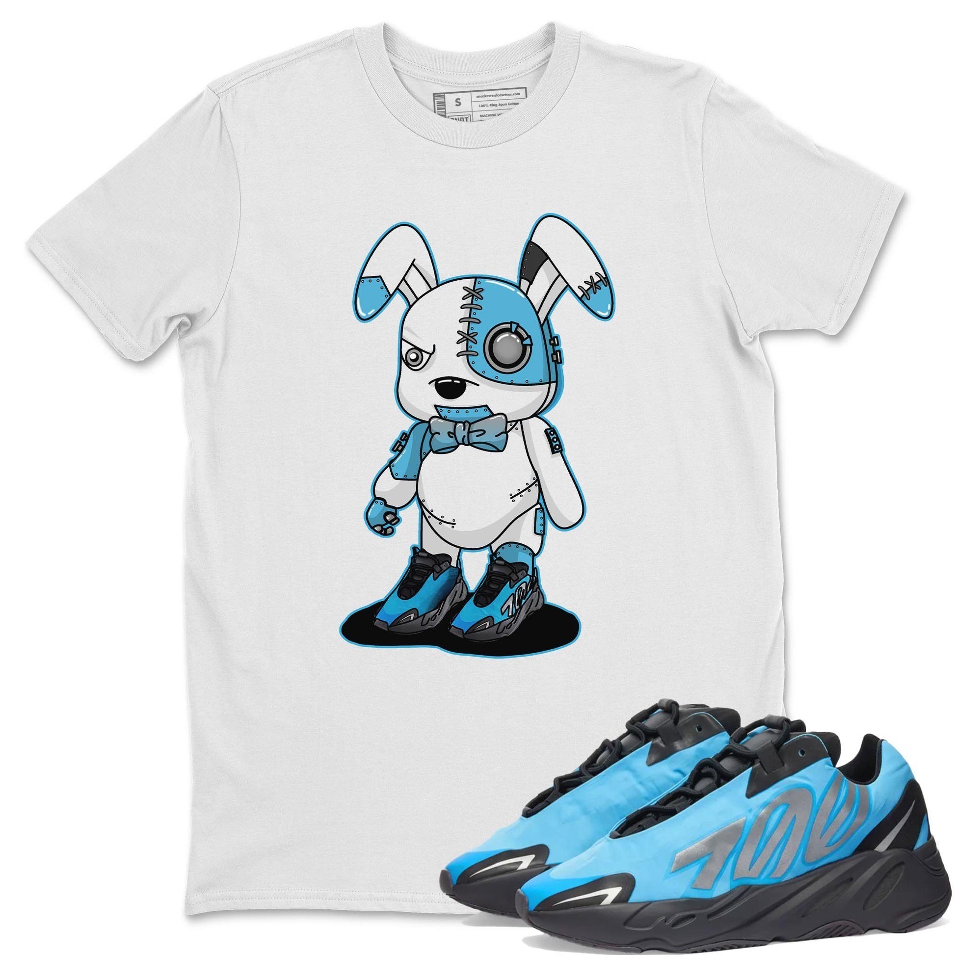 Yeezy 700 Bright Cyan Sneaker Match Tees Cyborg Bunny Sneaker Tees Yeezy 700 Bright Cyan Sneaker Release Tees Unisex Shirts