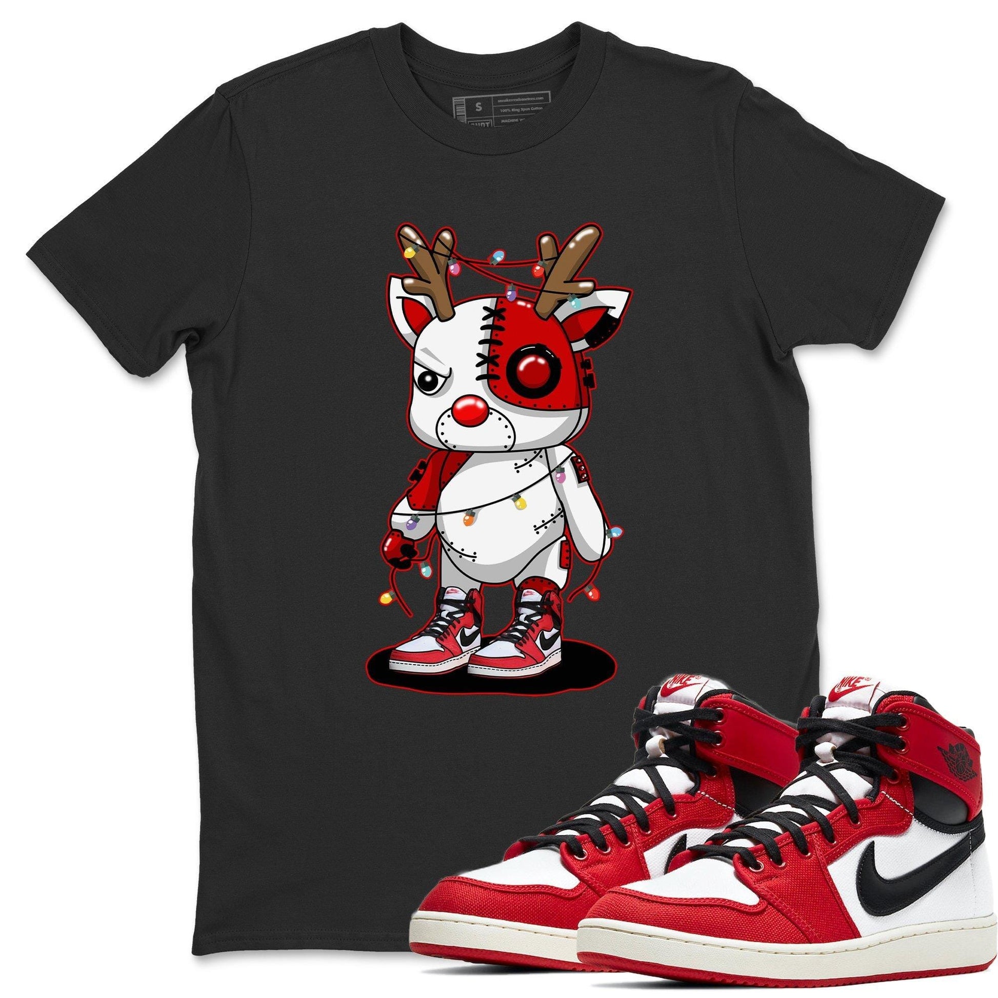 Jordan 1 AJKO Chicago Sneaker Match Tees Cyborg Reindeer Sneaker Tees Jordan 1 AJKO Chicago Sneaker Release Tees Unisex Shirts