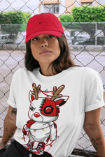 Jordan 1 AJKO Chicago Sneaker Match Tees Cyborg Reindeer Sneaker Tees Jordan 1 AJKO Chicago Sneaker Release Tees Unisex Shirts