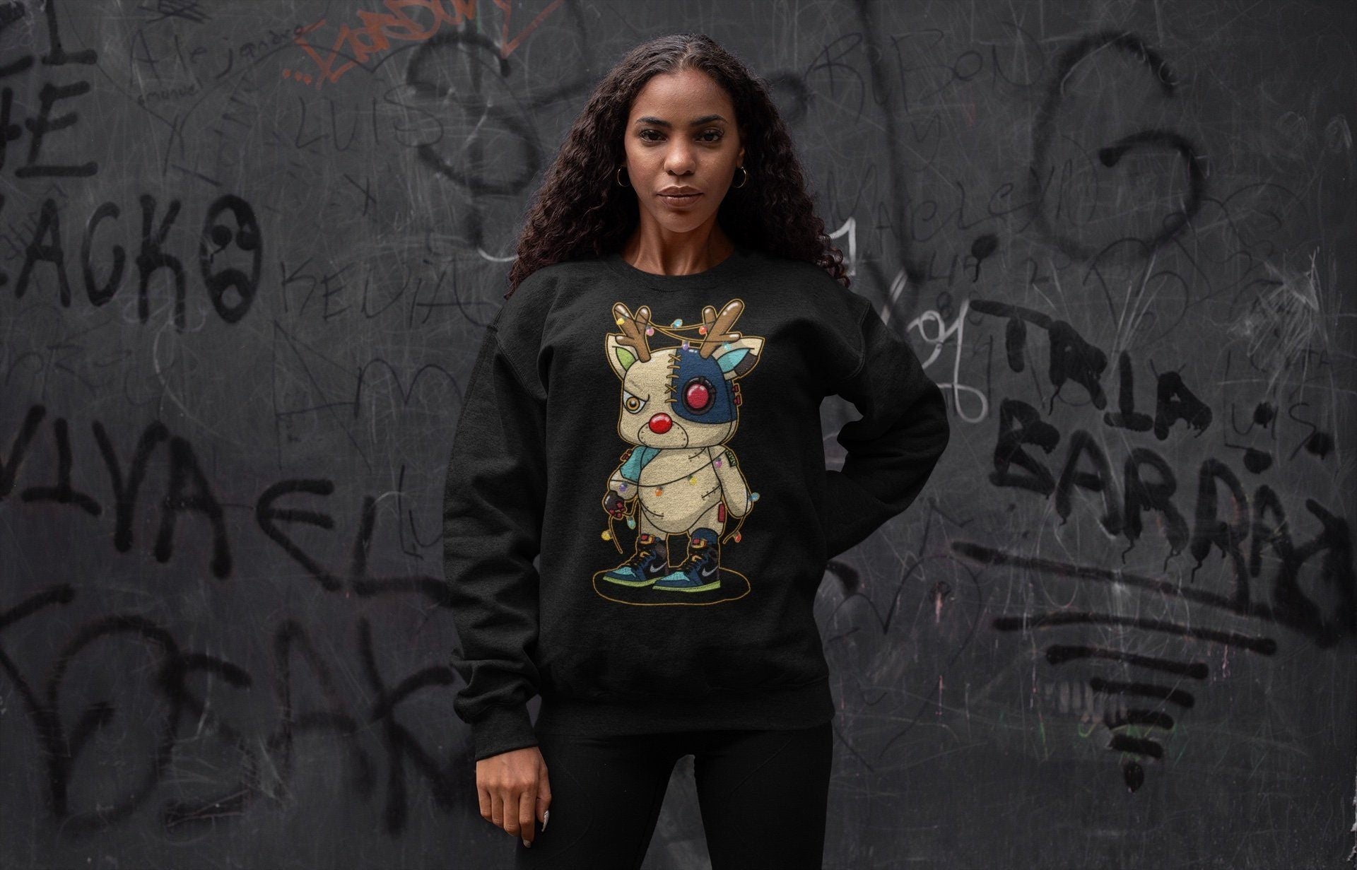 Jordan 1 Bio Hack Sneaker Match Tees Cyborg Reindeer Sneaker Tees Jordan 1 Bio Hack Sneaker Release Tees Unisex Shirts