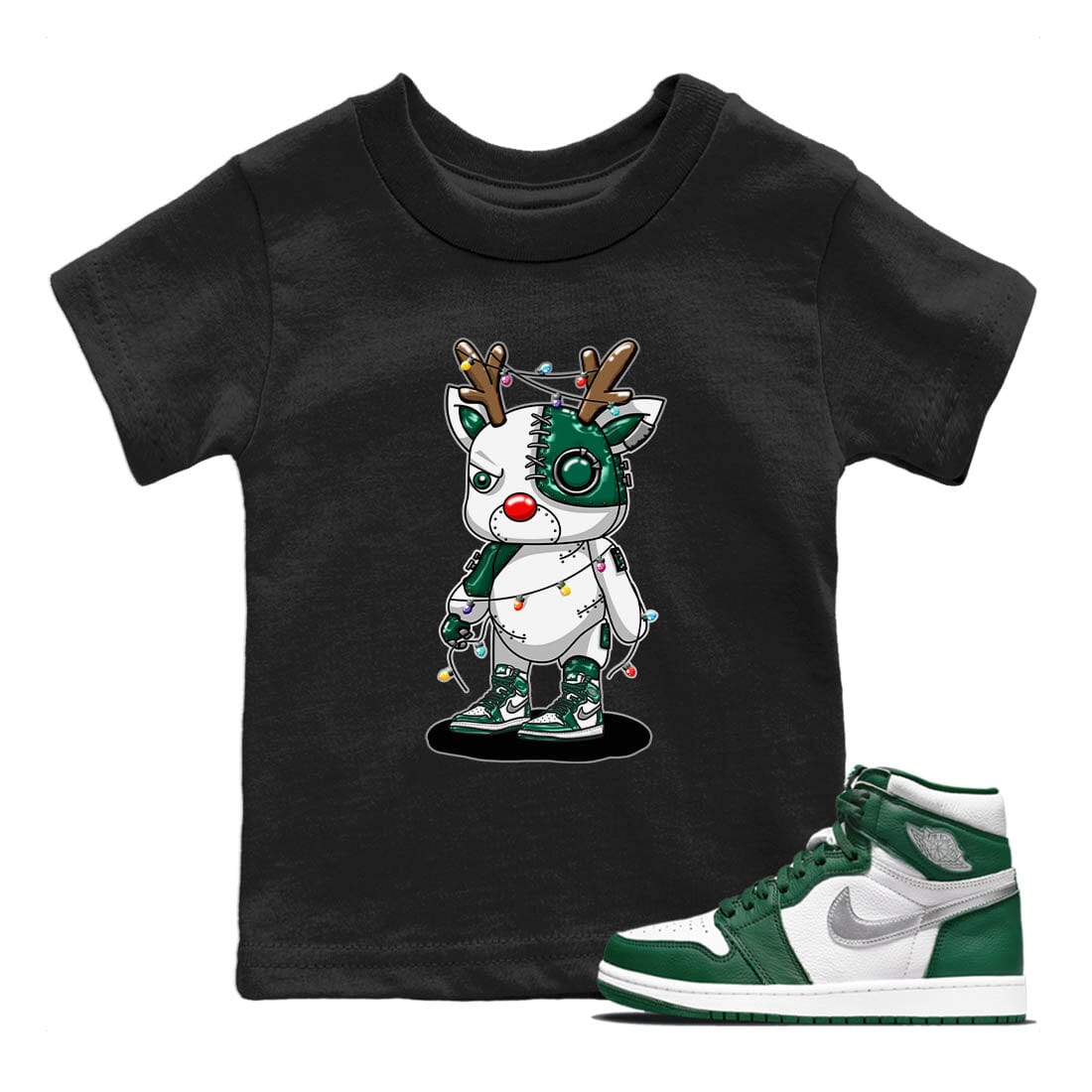 Jordan 1 Gorge Green Sneaker Match Tees Cyborg Reindeer Sneaker Tees Jordan 1 Gorge Green Sneaker Release Tees Kids Shirts