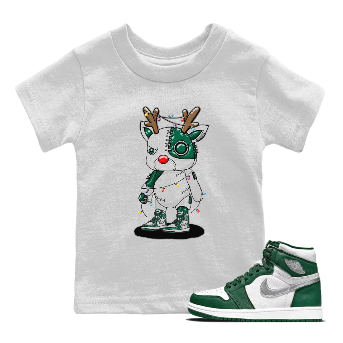 Jordan 1 Gorge Green Sneaker Match Tees Cyborg Reindeer Sneaker Tees Jordan 1 Gorge Green Sneaker Release Tees Kids Shirts