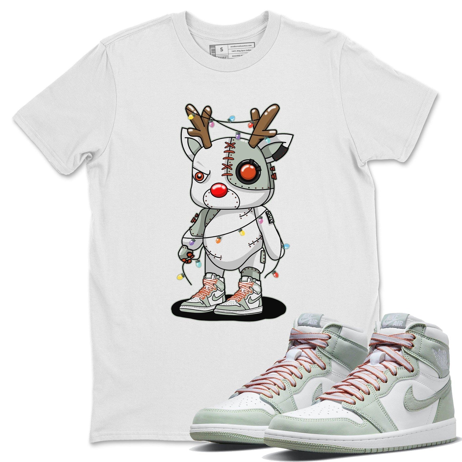 Jordan 1 Seafoam Sneaker Match Tees Cyborg Reindeer Sneaker Tees Jordan 1 Seafoam Sneaker Release Tees Unisex Shirts