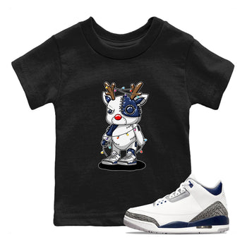 Air Jordan 3 Retro Midnight Navy shirt to match jordans Cyborg Reindeer sneaker shirt 3s Midnight Navy SNRT sneaker tees baby toddler Black 1 cotton Shirt