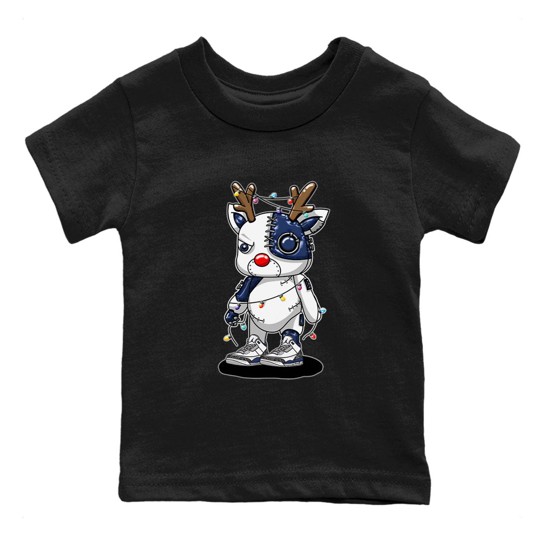 Air Jordan 3 Retro Midnight Navy shirt to match jordans Cyborg Reindeer sneaker shirt 3s Midnight Navy SNRT sneaker tees baby toddler Black 2 cotton Shirt