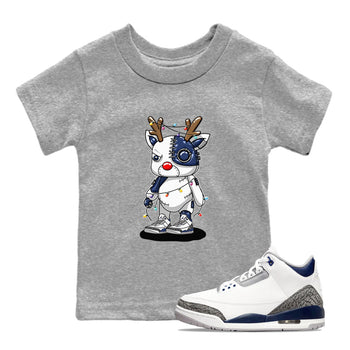 Air Jordan 3 Retro Midnight Navy shirt to match jordans Cyborg Reindeer sneaker shirt 3s Midnight Navy SNRT sneaker tees baby toddler Heather Grey 1 cotton Shirt
