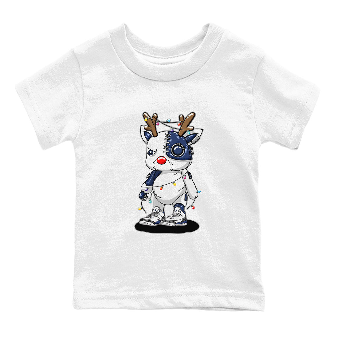 Air Jordan 3 Retro Midnight Navy shirt to match jordans Cyborg Reindeer sneaker shirt 3s Midnight Navy SNRT sneaker tees baby toddler White 2 cotton Shirt