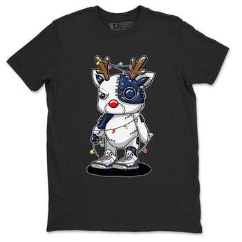 Air Jordan 3 Retro Midnight Navy shirt to match jordans Cyborg Reindeer sneaker shirt 3s Midnight Navy SNRT sneaker tees unisex crew neck cotton Black 2 crew neck shirt