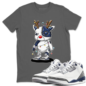 Air Jordan 3 Retro Midnight Navy shirt to match jordans Cyborg Reindeer sneaker shirt 3s Midnight Navy SNRT sneaker tees unisex crew neck cotton Cool Grey 1 crew neck shirt