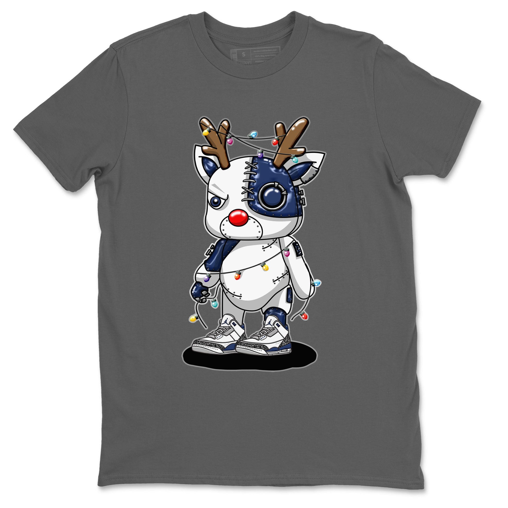 Air Jordan 3 Retro Midnight Navy shirt to match jordans Cyborg Reindeer sneaker shirt 3s Midnight Navy SNRT sneaker tees unisex crew neck cotton Cool Grey 2 crew neck shirt