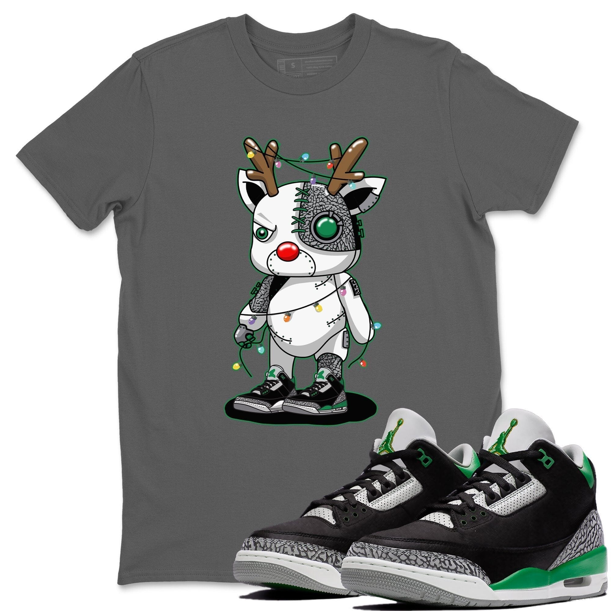 Jordan 3 Pine Green Sneaker Match Tees Cyborg Reindeer Sneaker Tees Jordan 3 Pine Green Sneaker Release Tees Unisex Shirts