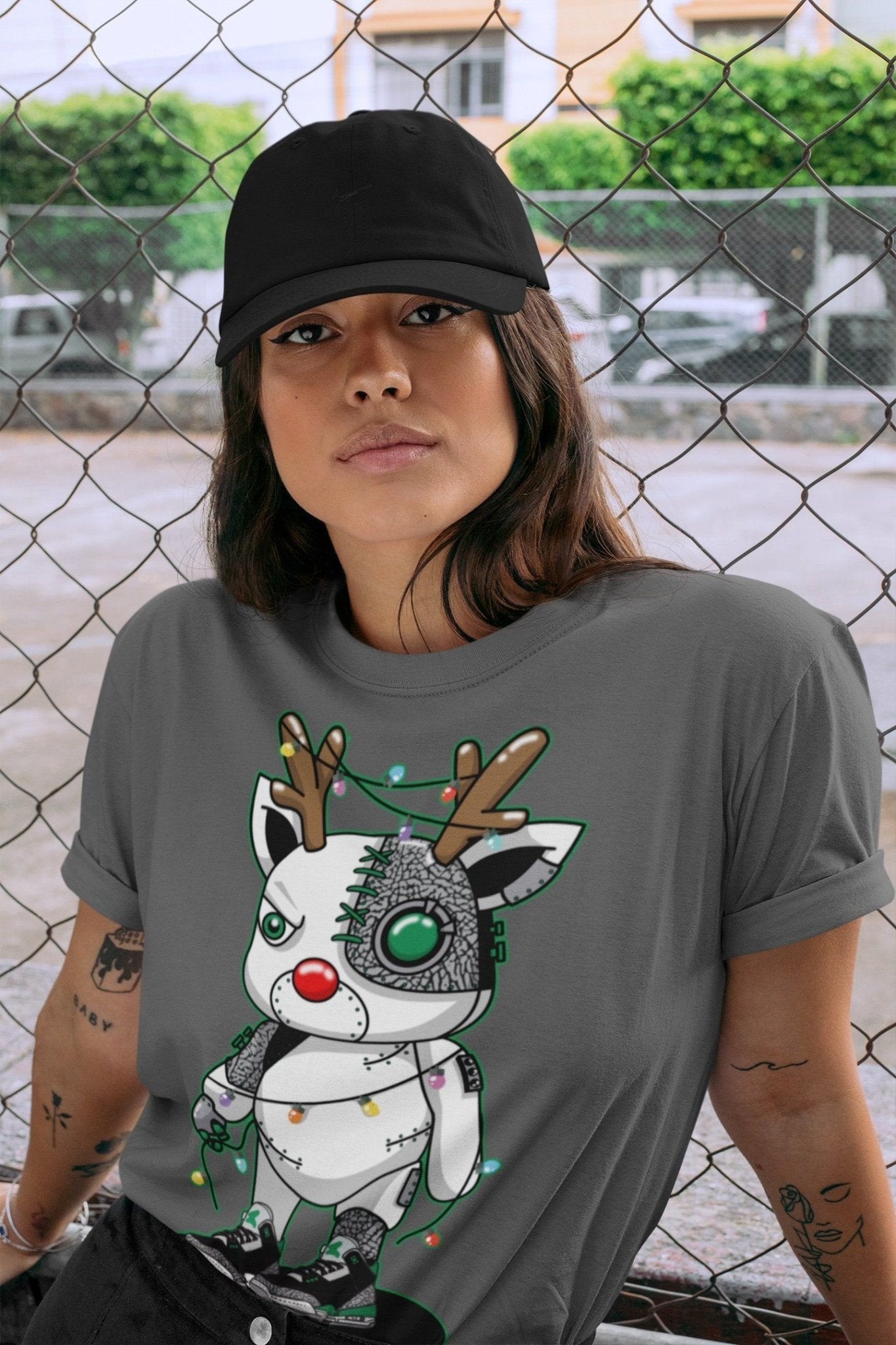 Jordan 3 Pine Green Sneaker Match Tees Cyborg Reindeer Sneaker Tees Jordan 3 Pine Green Sneaker Release Tees Unisex Shirts