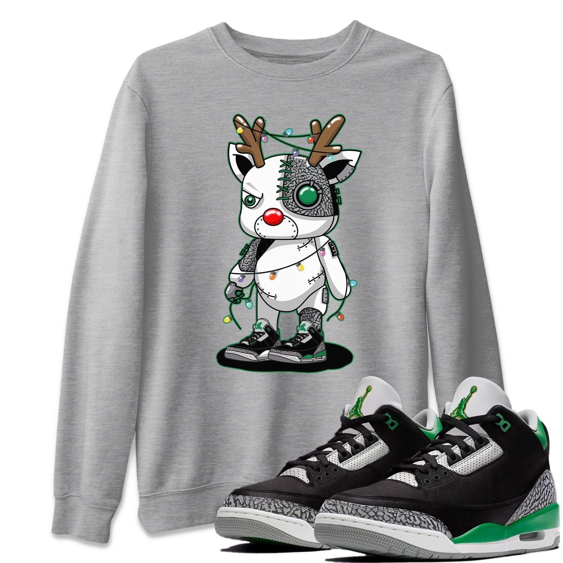 Jordan 3 Pine Green Sneaker Match Tees Cyborg Reindeer Sneaker Tees Jordan 3 Pine Green Sneaker Release Tees Unisex Shirts