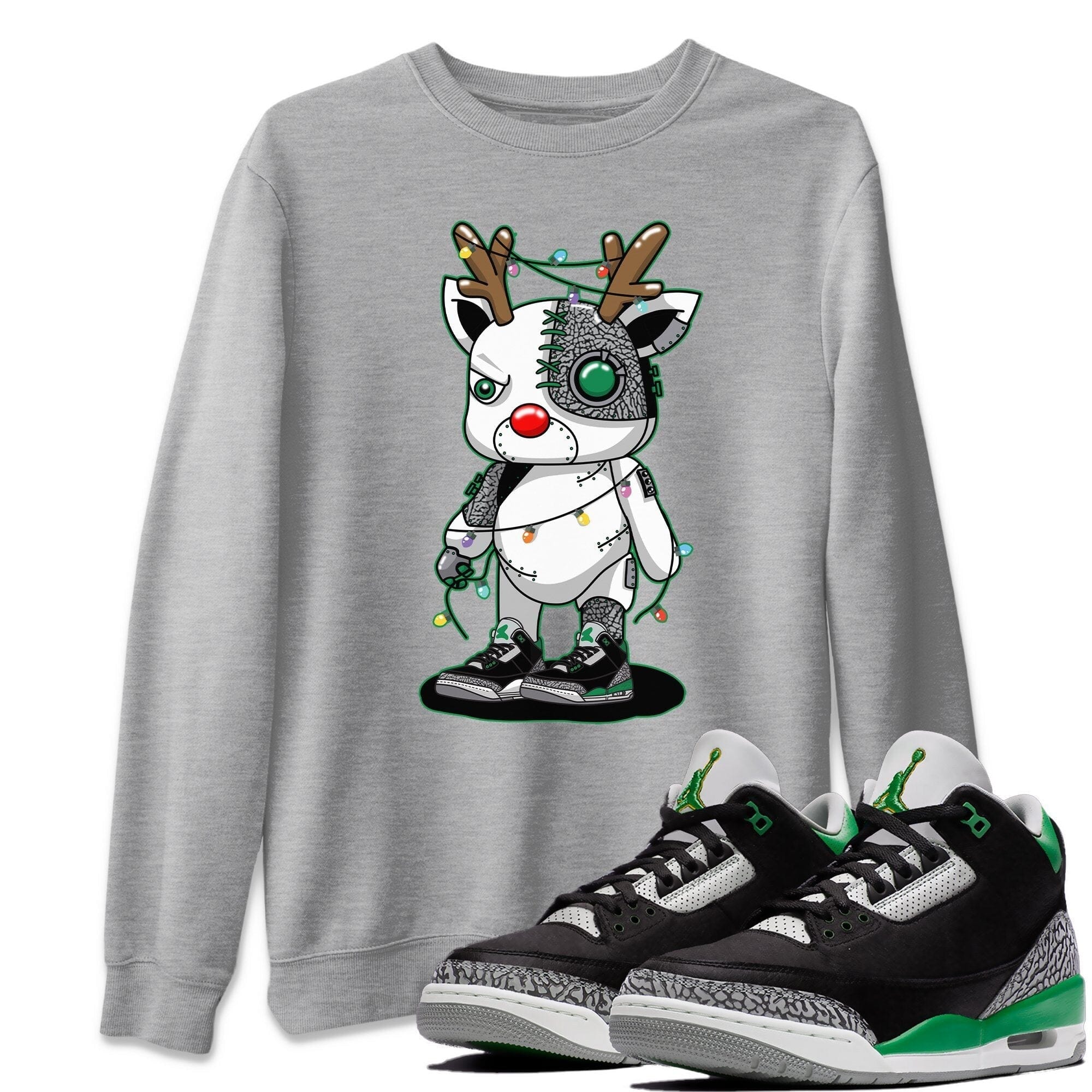 Jordan 3 Pine Green Sneaker Match Tees Cyborg Reindeer Sneaker Tees Jordan 3 Pine Green Sneaker Release Tees Unisex Shirts