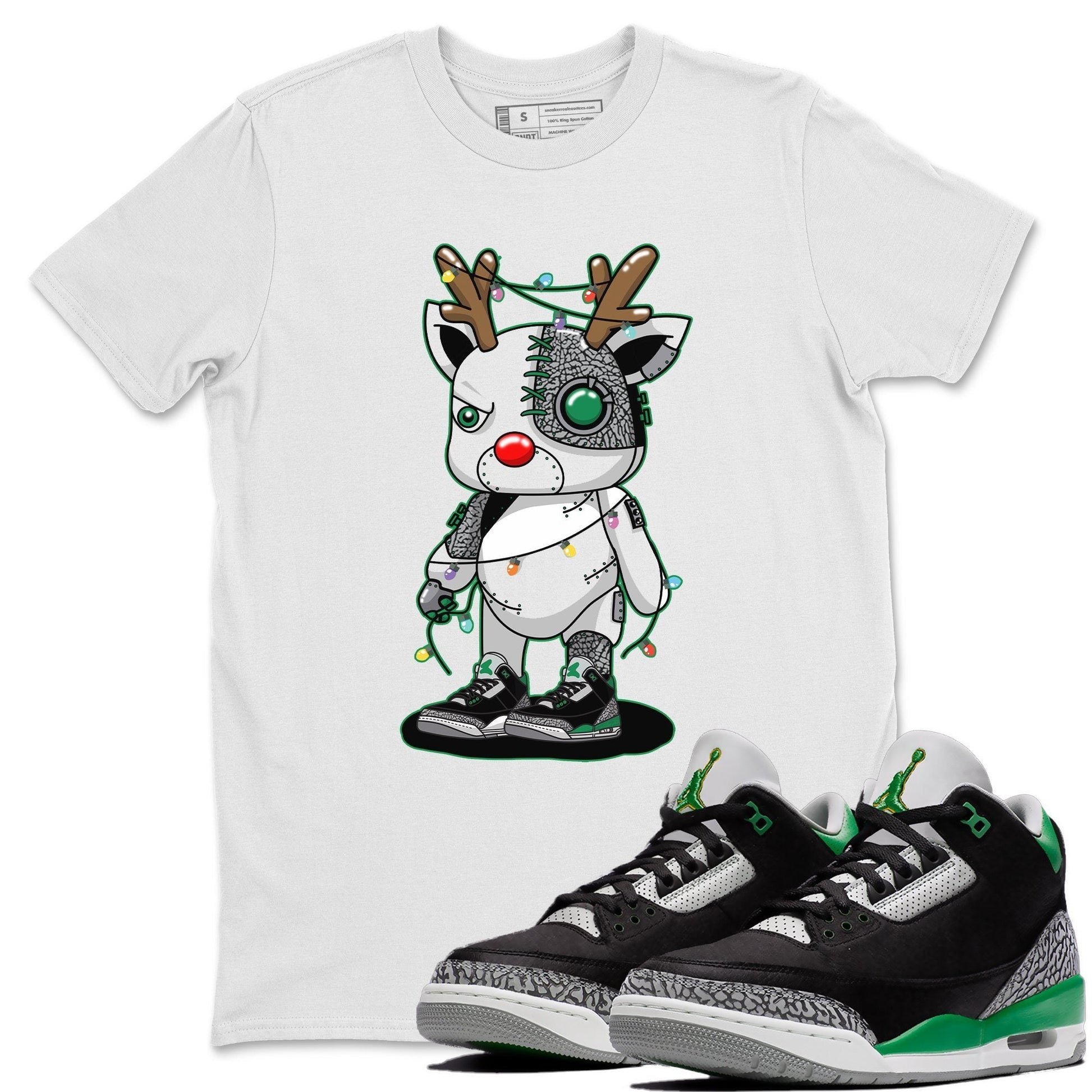 Jordan 3 Pine Green Sneaker Match Tees Cyborg Reindeer Sneaker Tees Jordan 3 Pine Green Sneaker Release Tees Unisex Shirts