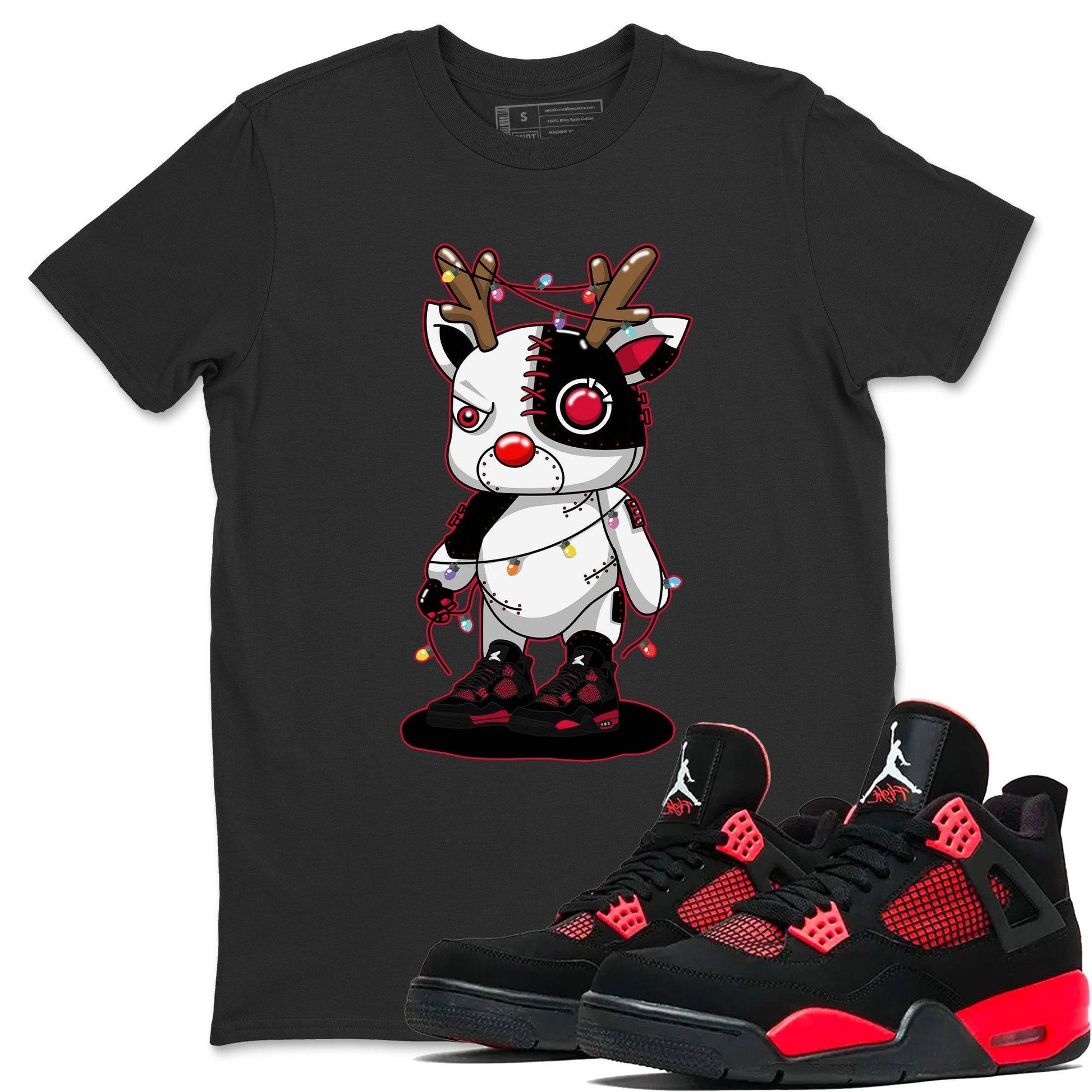 Jordan 4 Red Thunder Sneaker Match Tees Cyborg Reindeer Sneaker Tees Jordan 4 Red Thunder Sneaker Release Tees Unisex Shirts