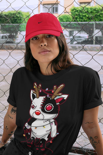Jordan 4 Red Thunder Sneaker Match Tees Cyborg Reindeer Sneaker Tees Jordan 4 Red Thunder Sneaker Release Tees Unisex Shirts