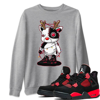 Jordan 4 Red Thunder Sneaker Match Tees Cyborg Reindeer Sneaker Tees Jordan 4 Red Thunder Sneaker Release Tees Unisex Shirts